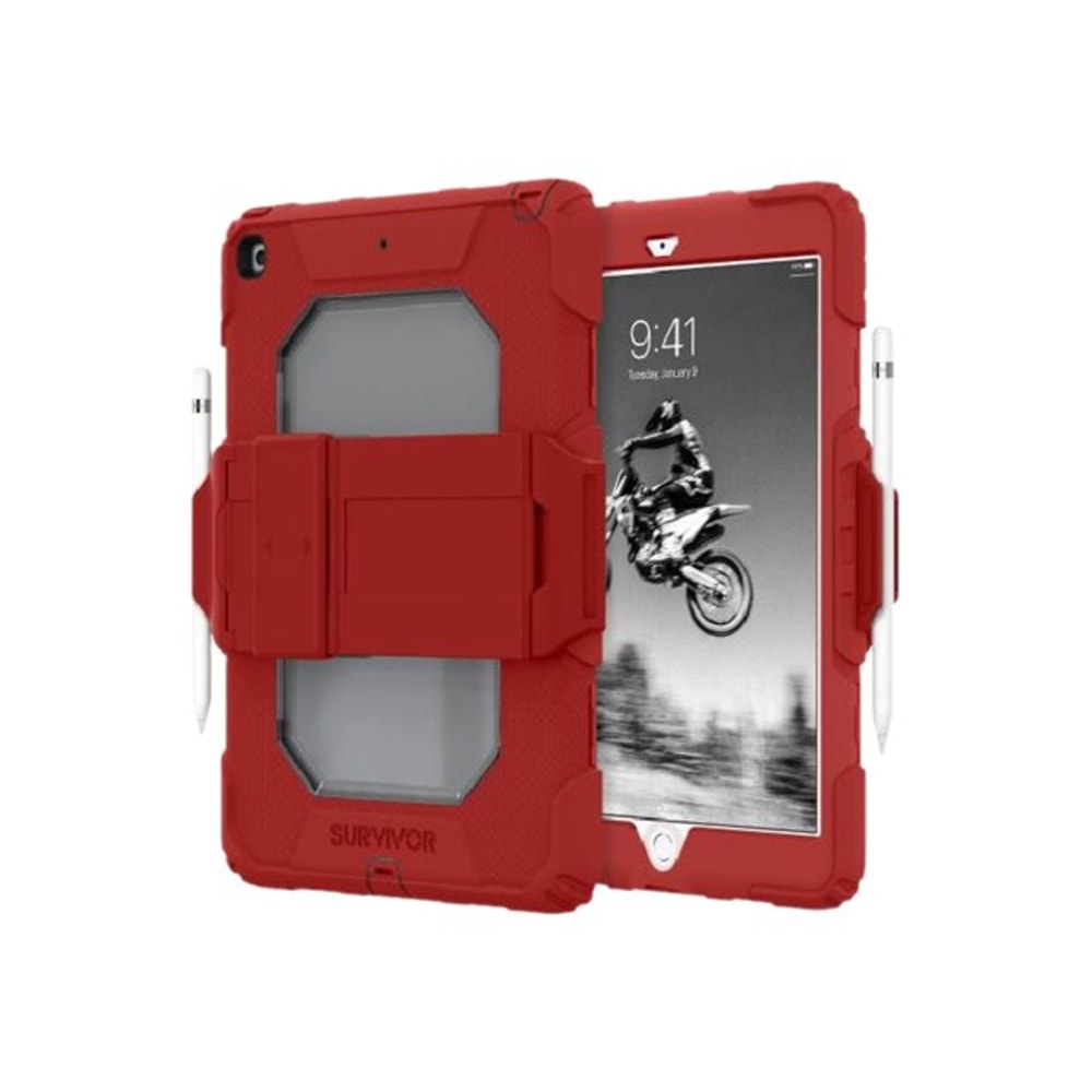 Griffin Survivor All-Terrain - Protective case for tablet - silicone, polycarbonate - red - 10.2in - for Apple 10.2-inch iPad (7th generation)