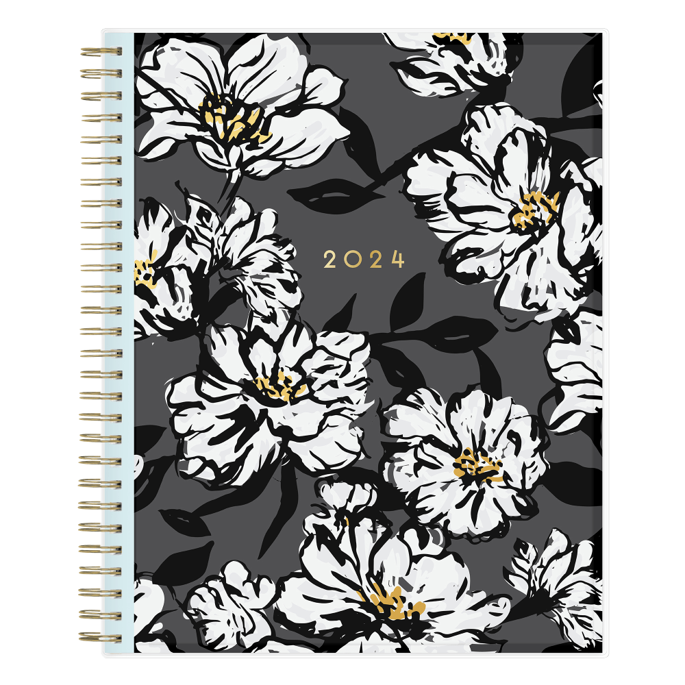 2024 Blue Sky Baccara Dark CYO Monthly Planning Calendar, 8in x 10in, Black, January to December 2024, 110216