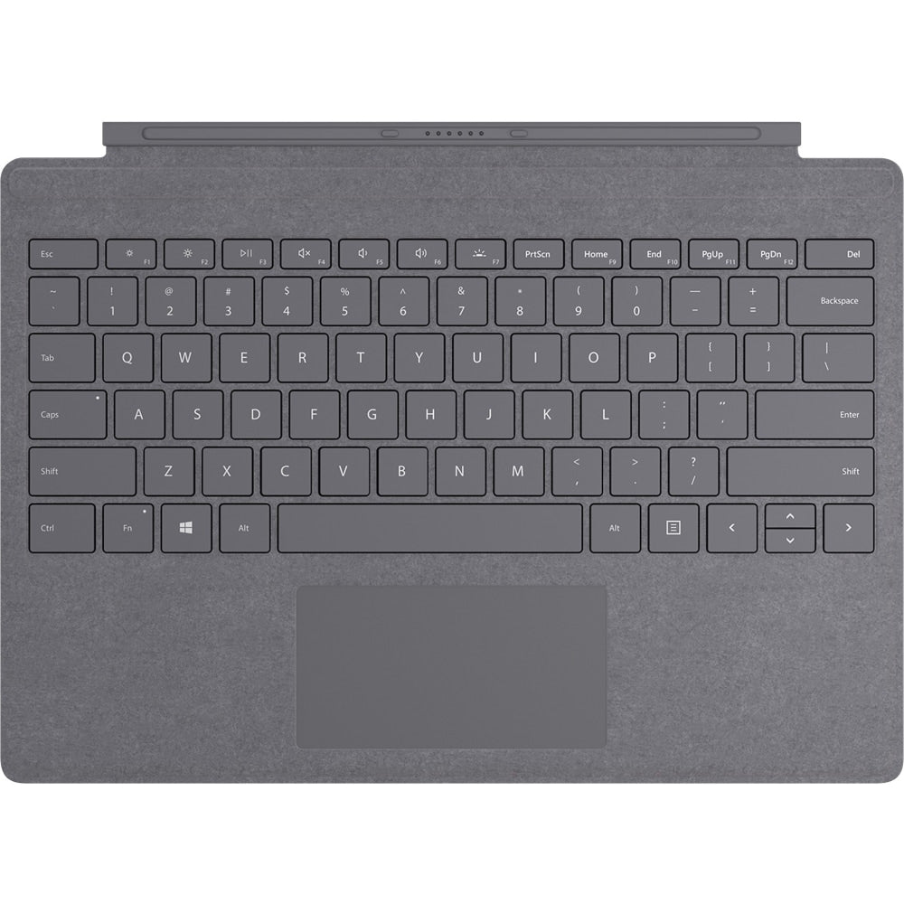 Microsoft Signature Type Cover Keyboard/Cover Case Microsoft Surface Pro (5th Gen), Surface Pro 3, Surface Pro 4, Surface Pro 6, Surface Pro 7 Tablet - Light Charcoal - Stain Resistant - Alcantara Body - 0.2in Height x 11.6in Width x 8.5in Depth