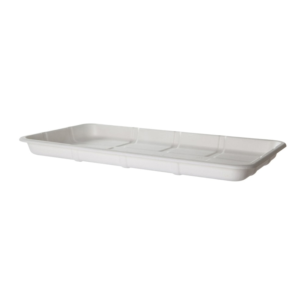 Eco-Products Vanguard Meat And Produce Trays, 1-1/16inH x 14-3/4inW x 8-1/4inD, White, Pack Of 200 Trays