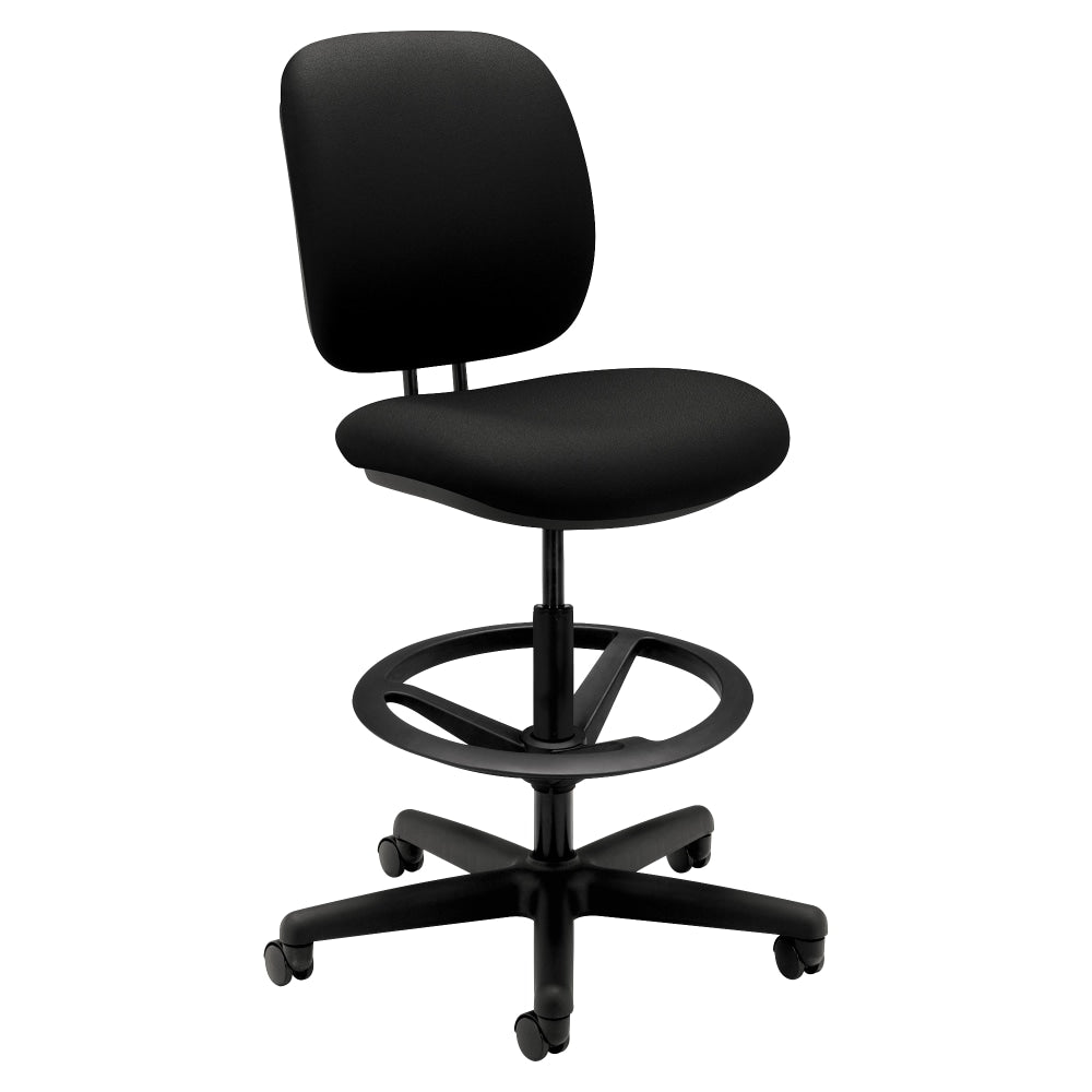 HON ComforTask 5900 Series Pneumatic Task Stool, Black Seat/Black Frame, Quantity: 1