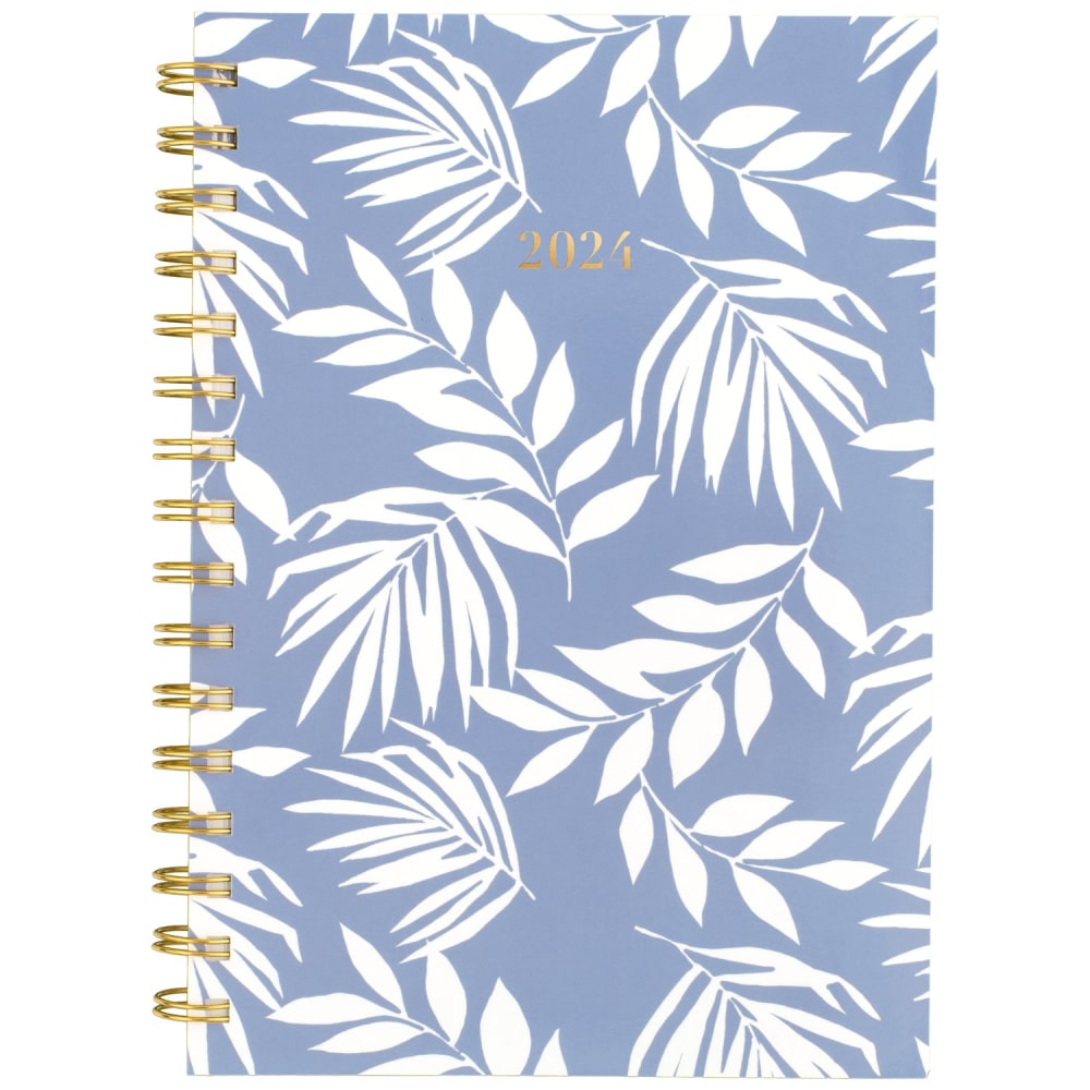 2024 Cambridge Elena Weekly/Monthly Planner, 5-1/2in x 8-1/2in, Blue Floral, January To December 2024 , 1680-200