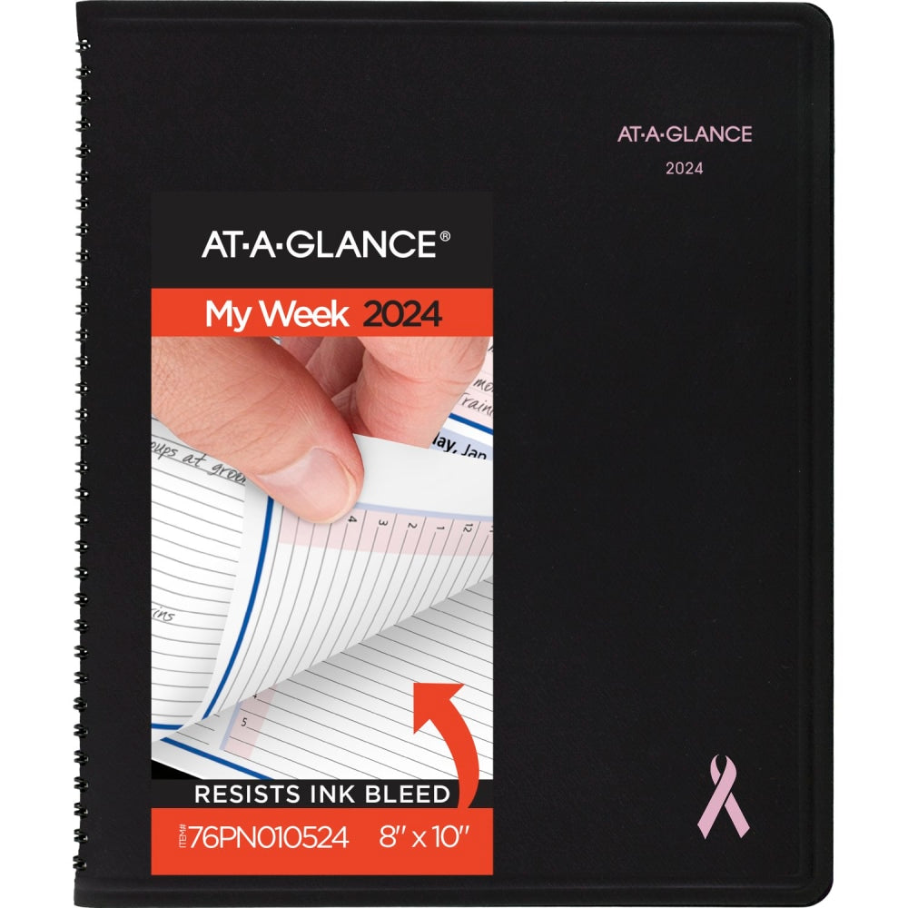 2024-2025 AT-A-GLANCE 13-Month QuickNotes City of Hope Weekly/Monthly Appointment Book Planner, 8in x 10in, Black, January 2024 To January 2025, 76PN0105