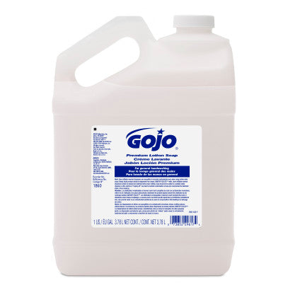 GOJO White Premium Lotion Liquid Hand Soap Refill, Waterfall Scent, 1 Gal, 4/Carton