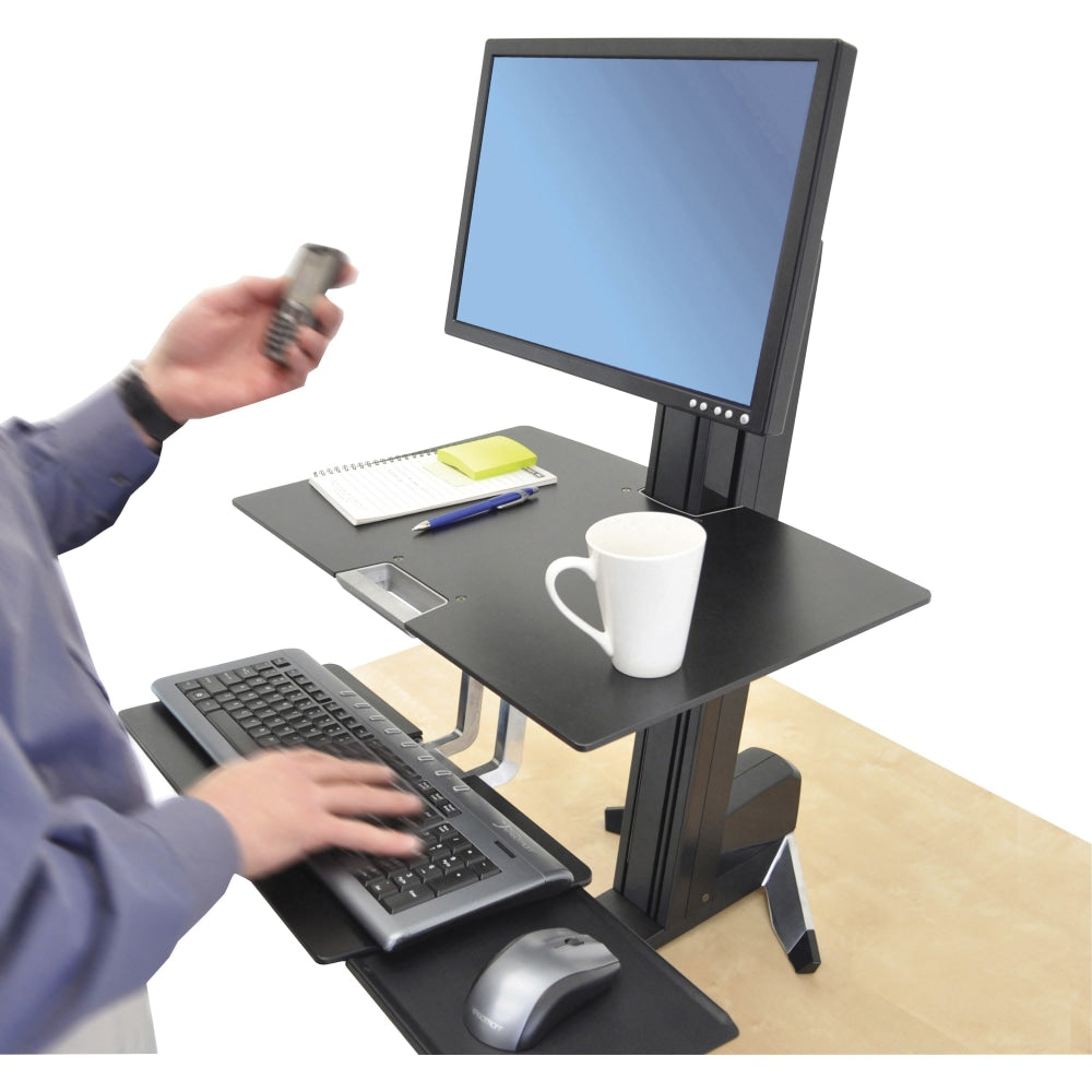 Ergotron WorkFit-S Sit-To-Stand Workstation, Single HD, Black