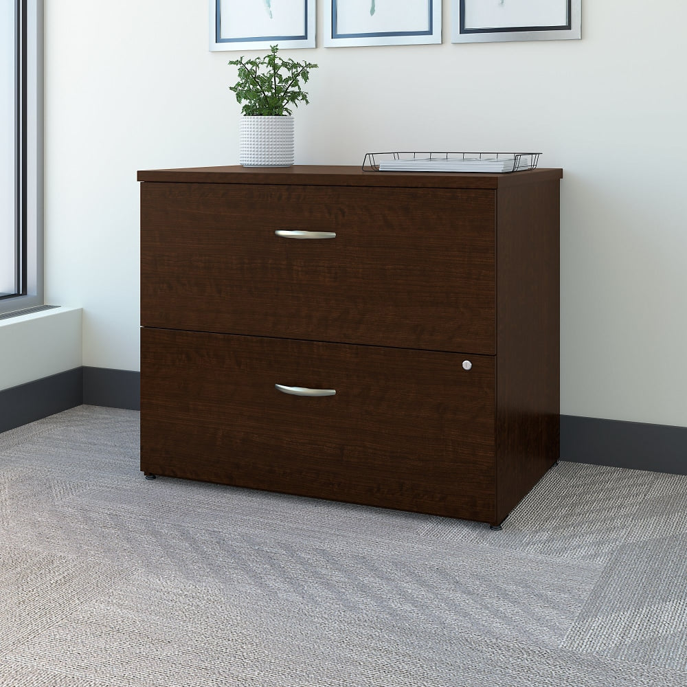 Bush Business Furniture Components 35-2/3inW x 23-3/10inD Lateral 2-Drawer File Cabinet, Mocha Cherry/Mocha Cherry, Standard Delivery