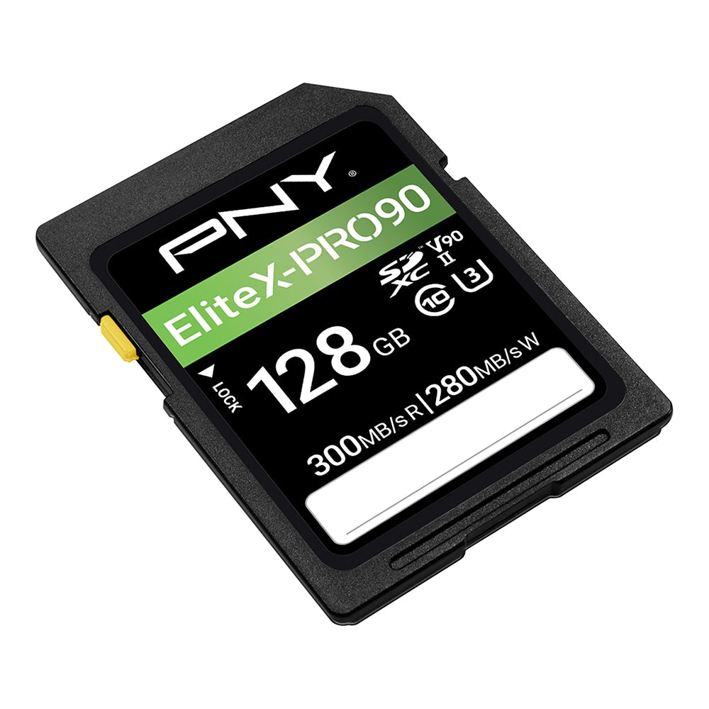 PNY EliteX-PRO90 Class 10 U3 V90 UHS-II SDXC Flash Memory Card, 128GB