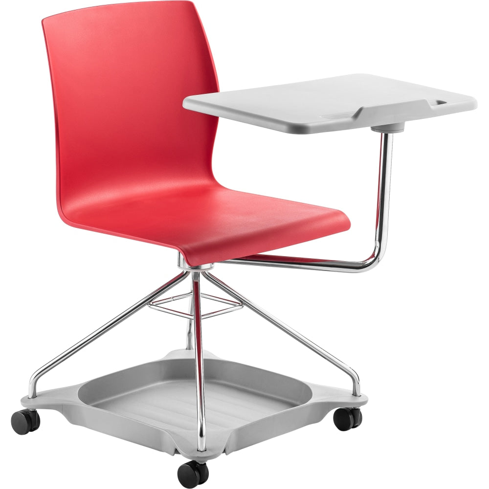 National Public Seating CoGo Series 25inW Student Desk And Mobile Tablet Arm Chair, Red