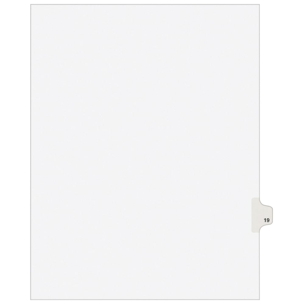 Avery Individual Legal Dividers Avery Style, Letter Size, Side Tab #19, White Dividers/White Tabs