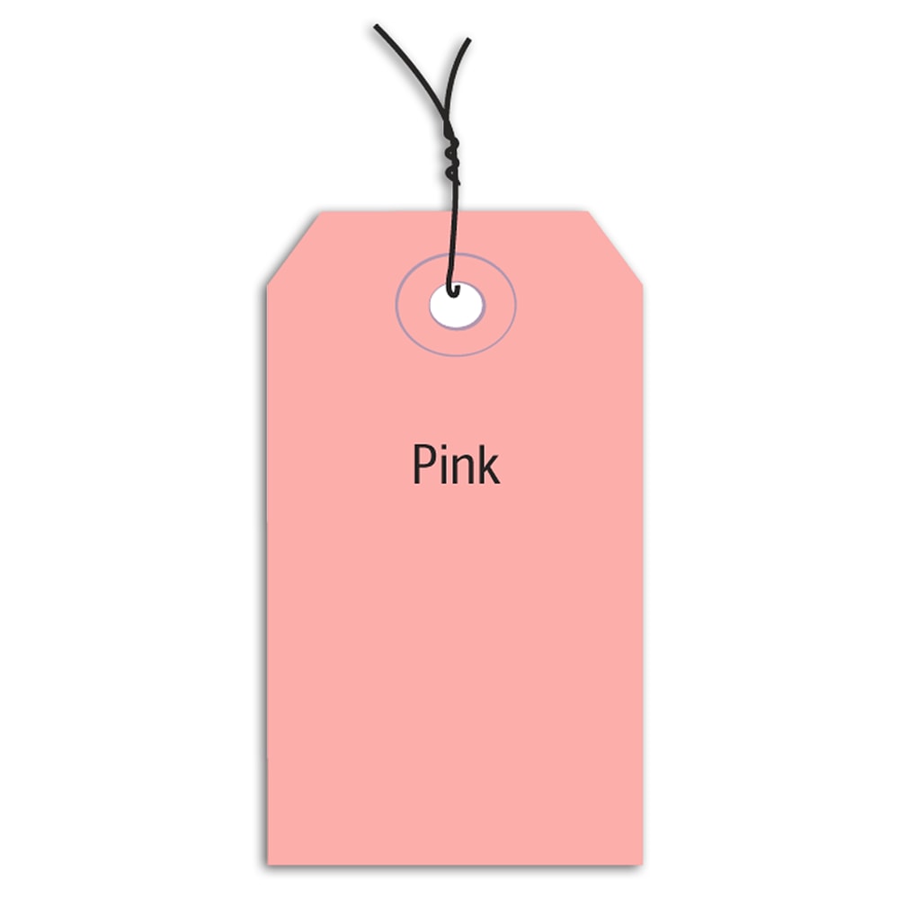 Partners Brand Prewired Color Shipping Tags, #1, 2 3/4in x 1 3/8in, Pink, Box Of 1,000