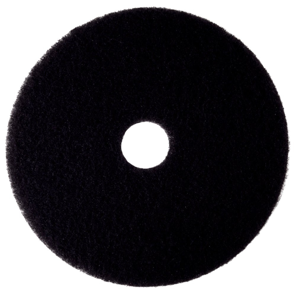 3M 7300 High Productivity Floor Stripping Pads, 1/2in x 16in, Black, Case Of 5