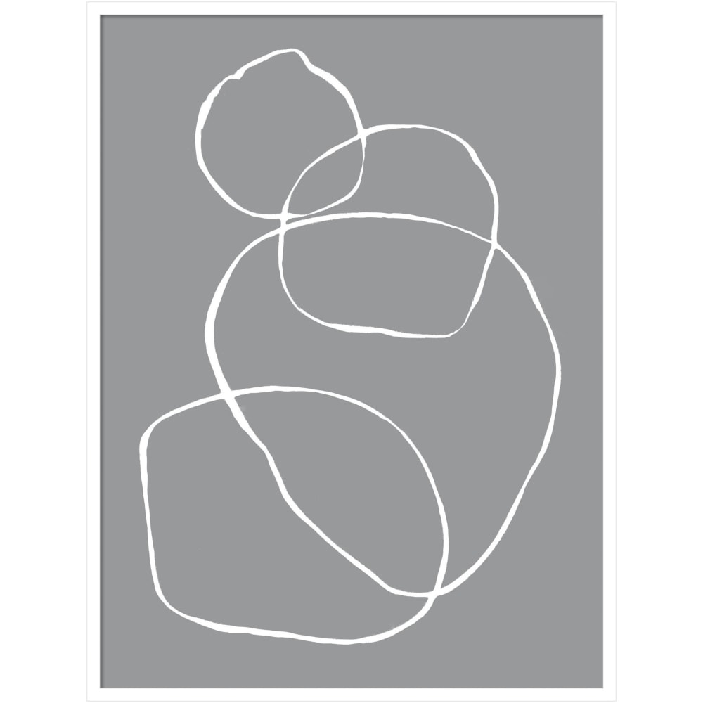 Amanti Art Going in Circles Light Gray by Teju Reval Wood Framed Wall Art Print, 41inH x 31inW, White