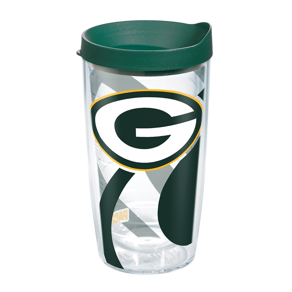 Tervis NFL Tumbler With Lid, 16 Oz, Green Bay Packers, Clear