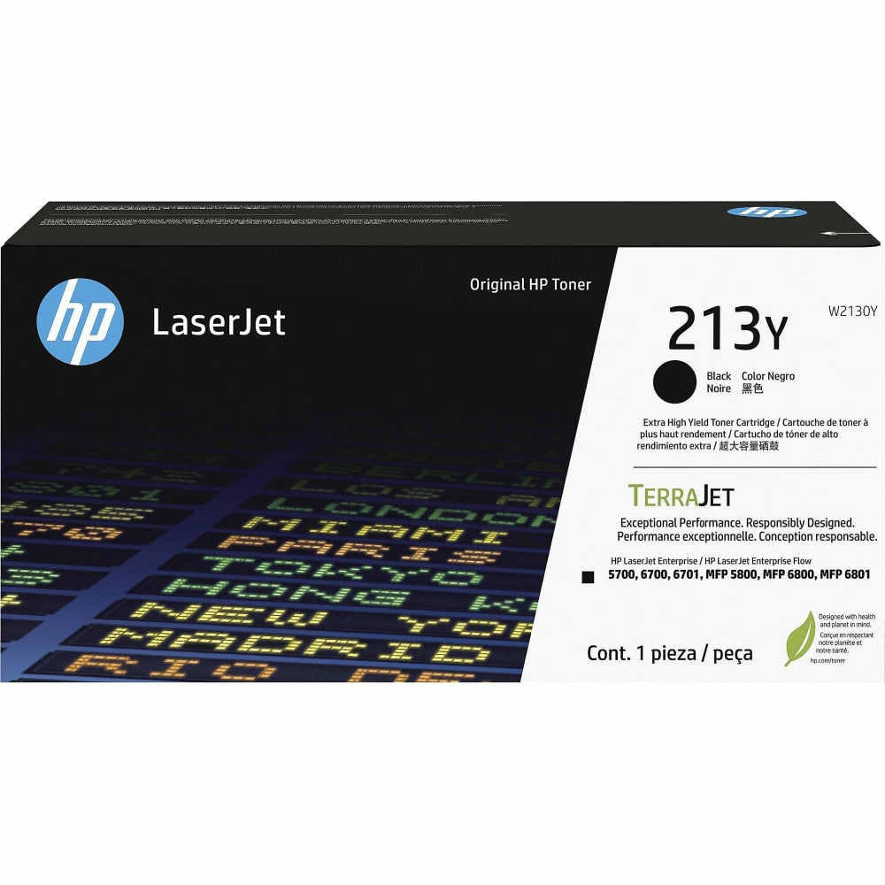 HP 213Y Black High Yield LaserJet Toner Cartridge, W2130Y