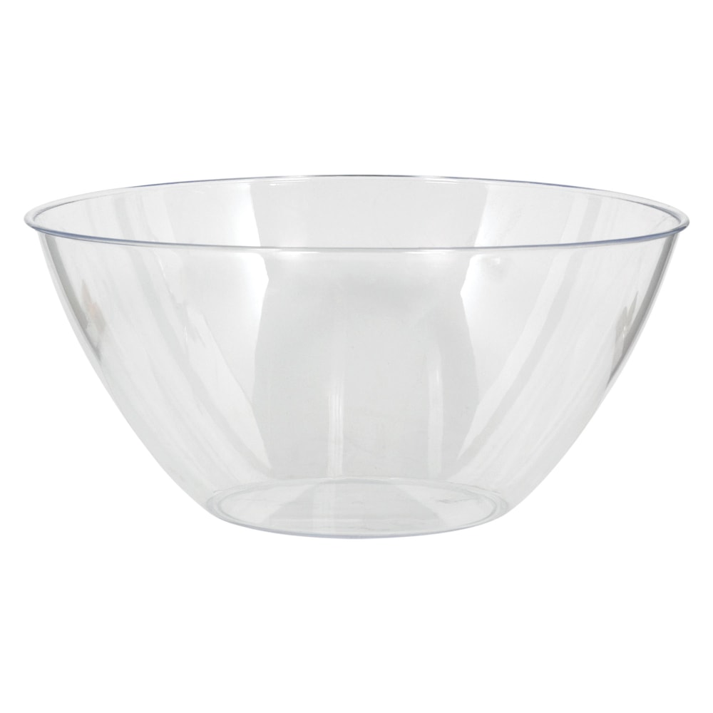 Amscan 2-Quart Plastic Bowls, 3-3/4in x 8-1/2in, Clear, Set Of 8 Bowls