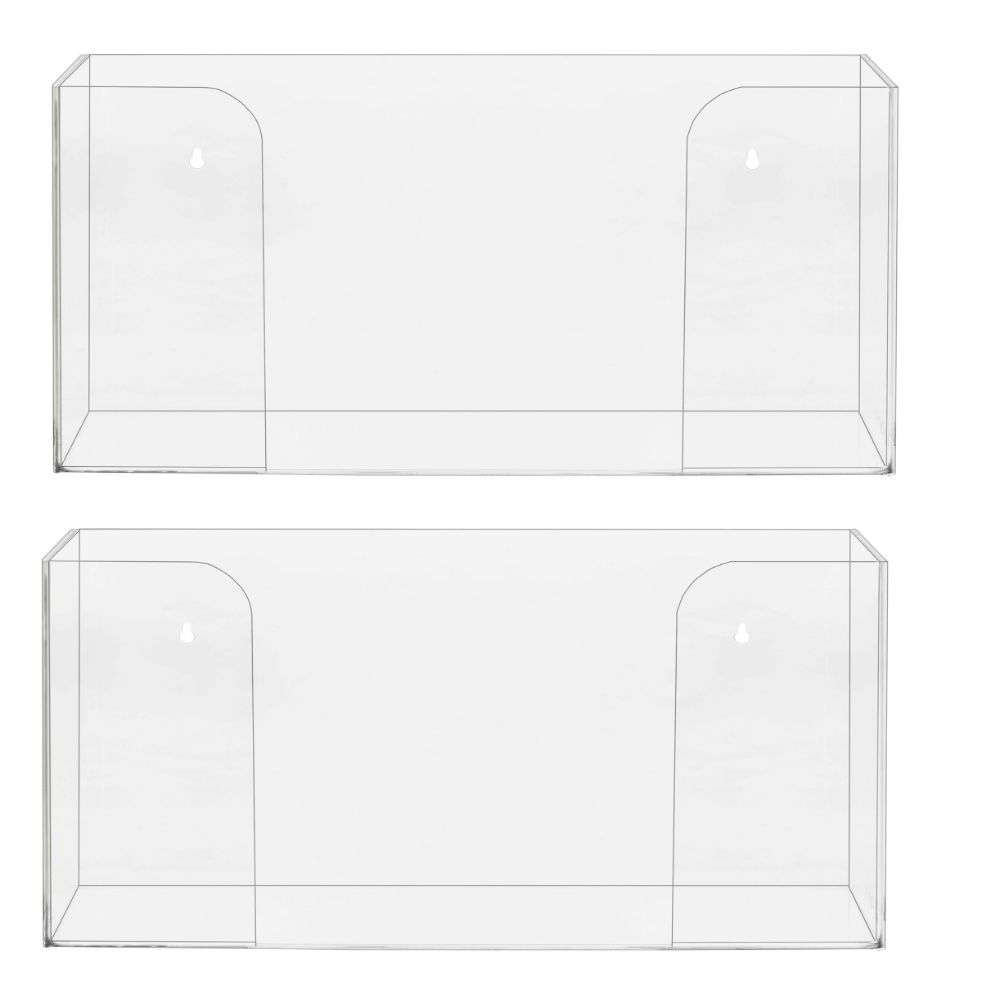 Alpine AdirMed Single Box Capacity Acrylic Glove Dispensers, 5-5/16inH x 10-1/4inW x 3-1/2inD, Clear, Pack Of 2 Dispensers