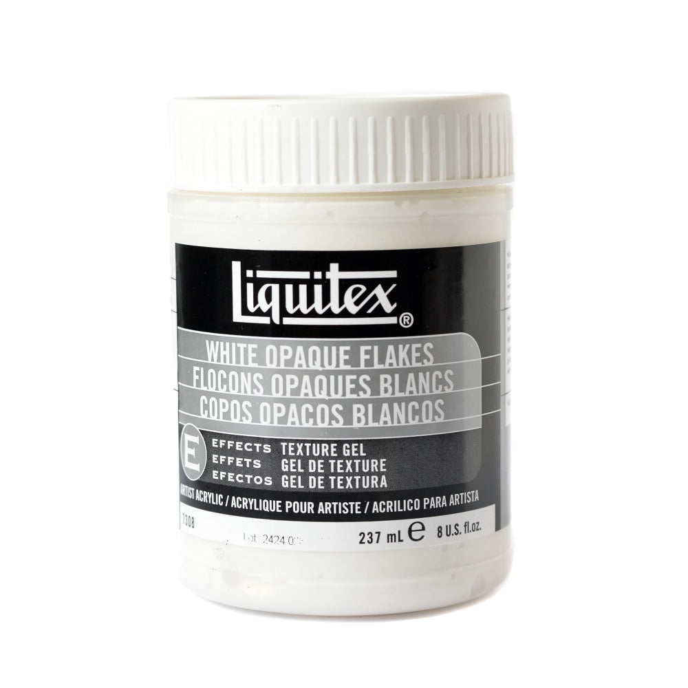 Liquitex Acrylic Texture Gel Mediums, 8 Oz, White Opaque Flakes, Pack Of 2