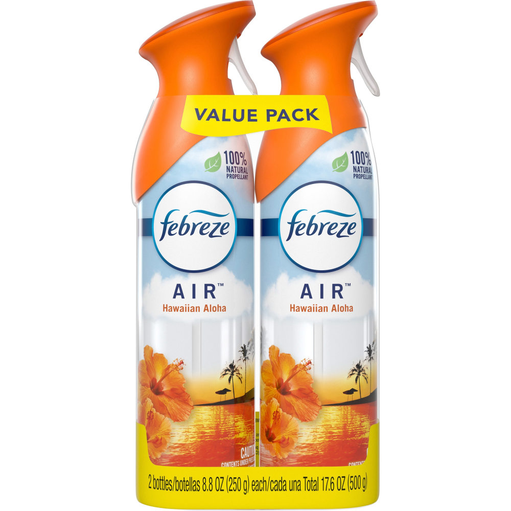 Febreze Hawaiian Air Spray Pack - Liquid - 8.8 fl oz (0.3 quart) - Hawaiian Aloha - 12 / Carton - Odor Neutralizer, VOC-free