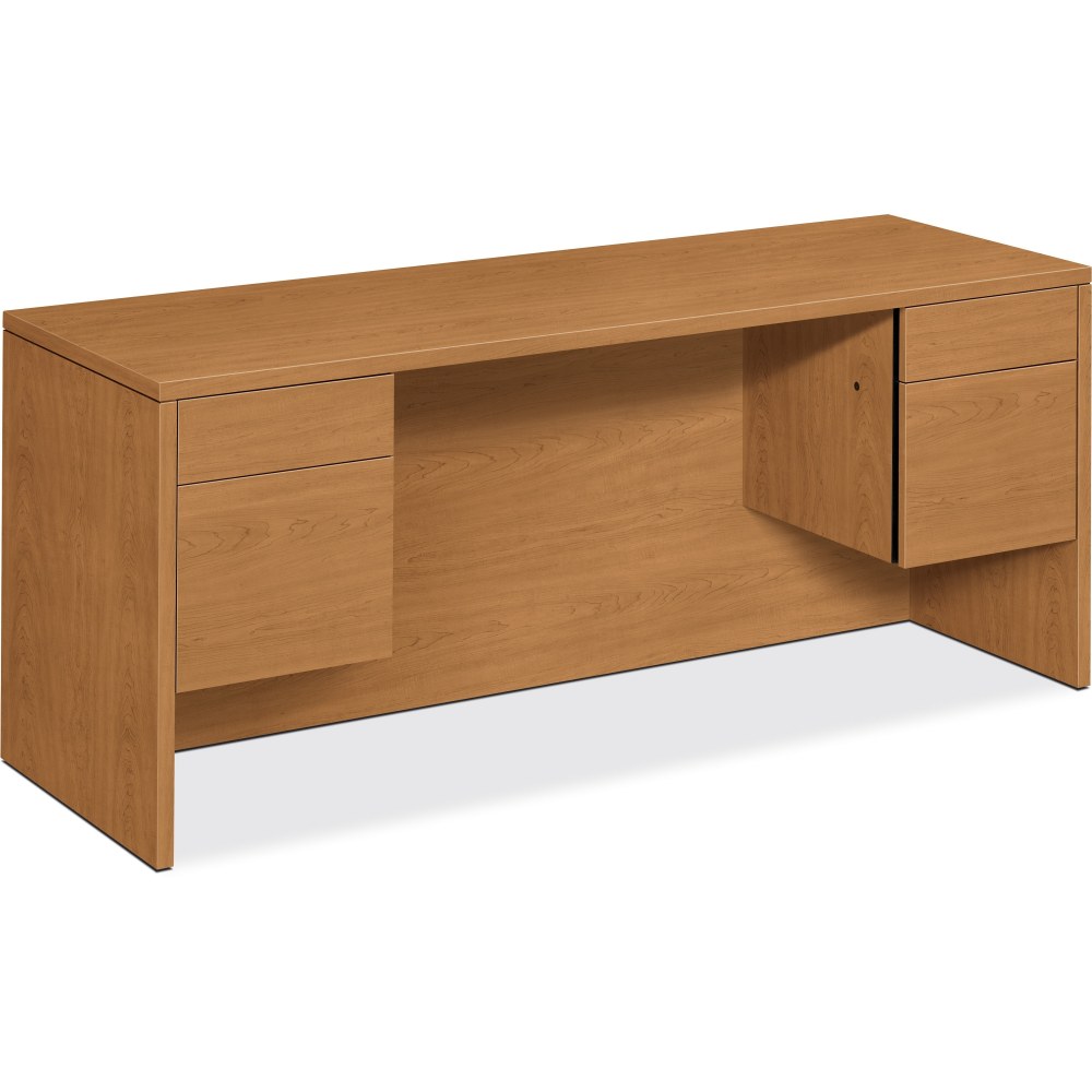 HON 10500 72inW Kneespace Computer Desk Credenza, Harvest Cherry