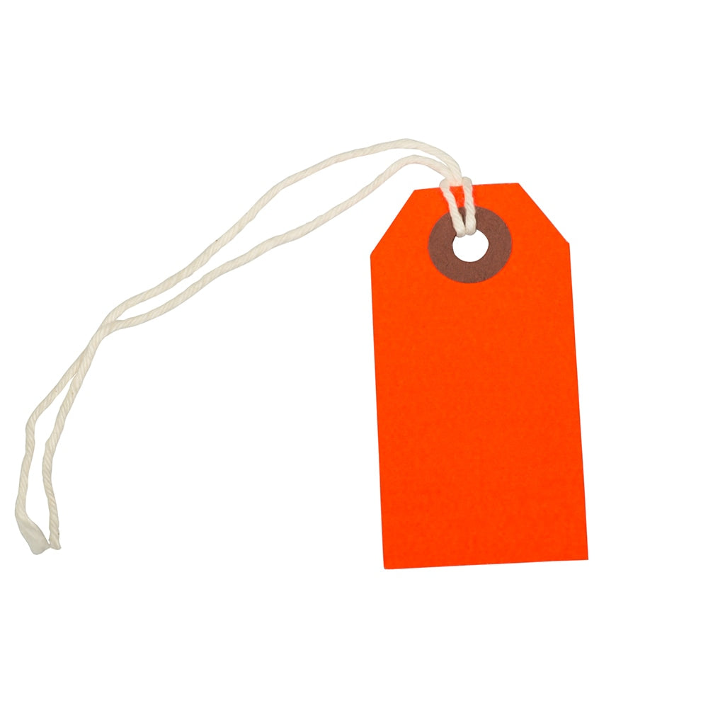 JAM Paper Tiny Gift Tags, 3-3/8in x 2-3/4in, Neon Red, Pack Of 10 Tags