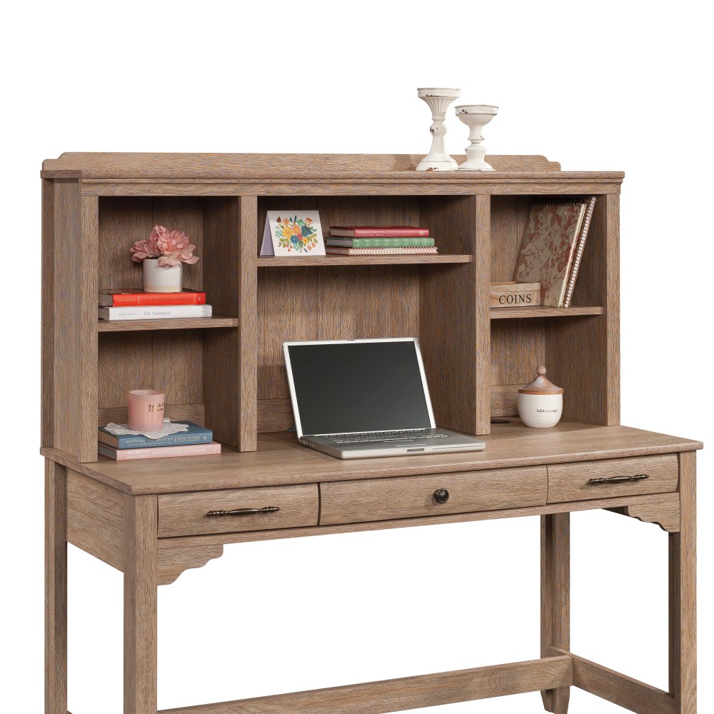 Sauder Rollingwood 54inW Hutch For Credenza Or Writing Desk, Brushed Oak