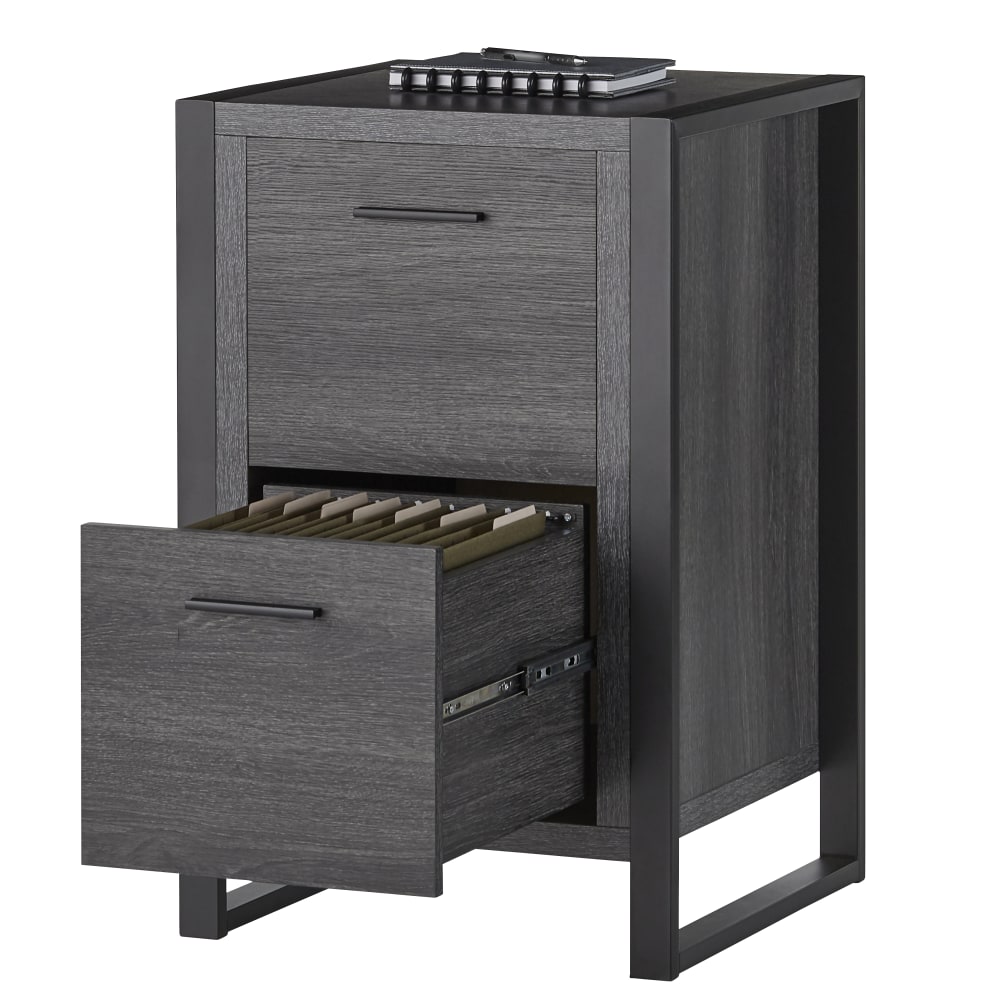 Realspace DeJori 20inD Vertical 2-Drawer File Cabinet, Charcoal