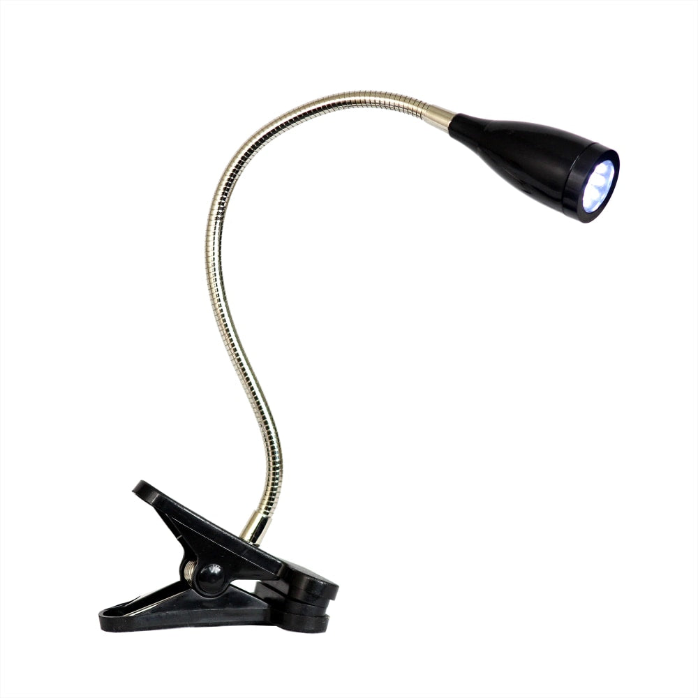 Simple Designs Flexible Gooseneck LED Clip Lamp, Adjustable, Black