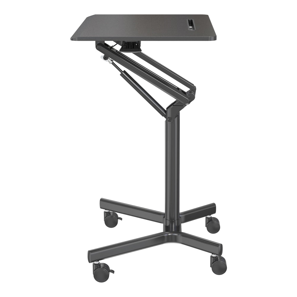 Realspace 28inW Mobile Sit-to-Stand Compact Desk/Laptop Cart Workstation, 28-3/4inH x 28inW x 22-1/16inD, Black