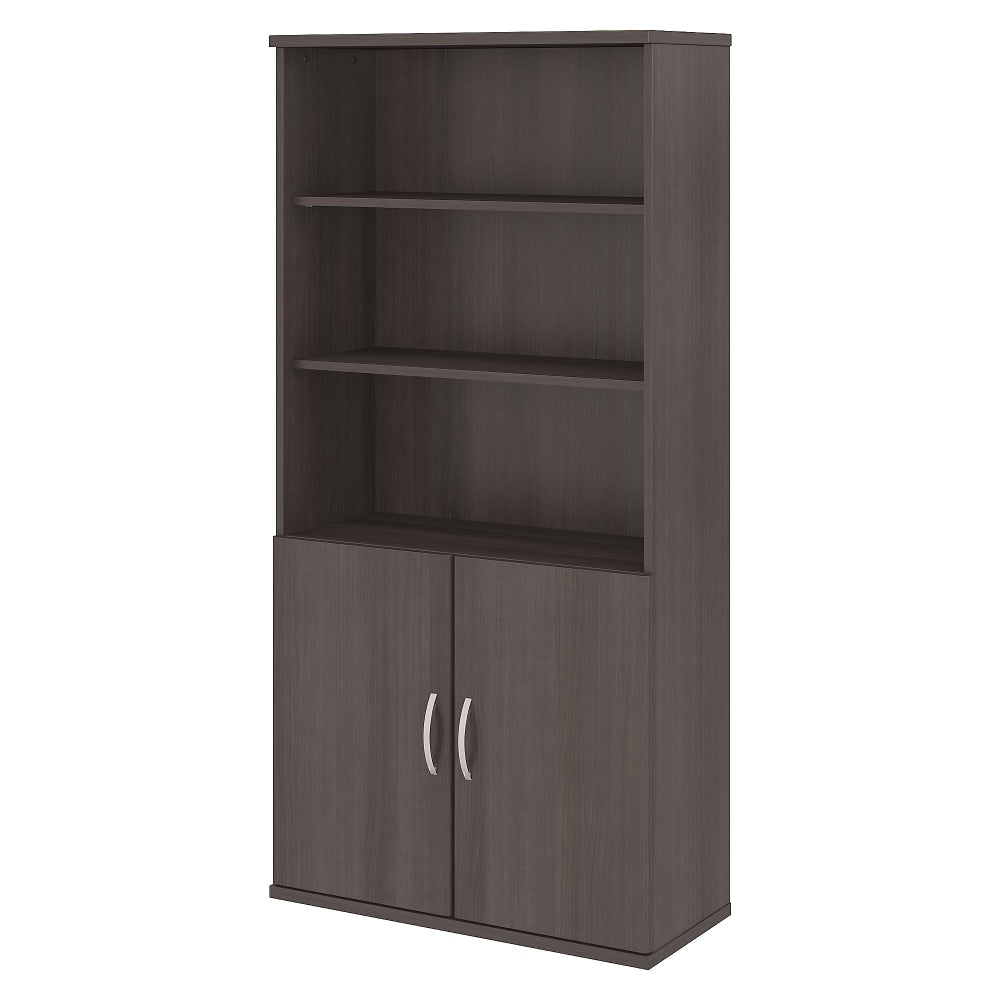 Bush Business Furniture Studio C 73inH 5-Shelf Bookcase With Doors, Storm Gray, Standard Delivery