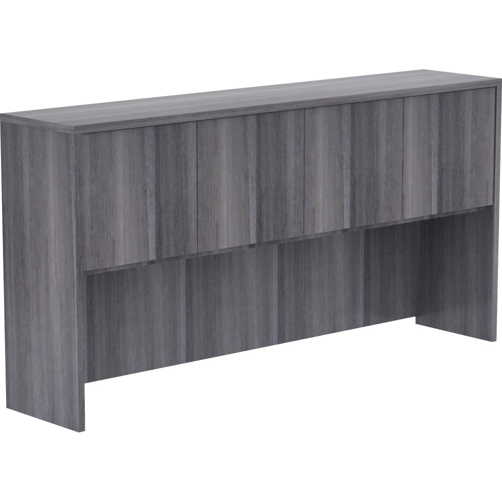 Lorell Essentials 71inW Credenza Hutch, Weathered Charcoal