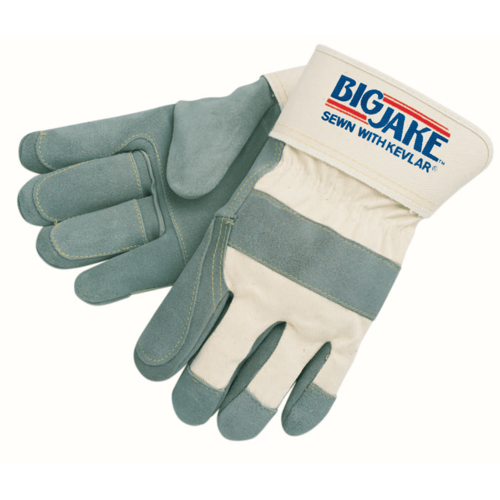 Big Jake Heavy-Duty Side Split Gloves, X-Large, Leather, Pack Of 12