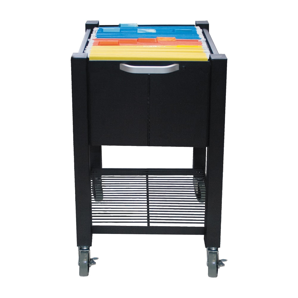 Vertiflex SmartWorx Sidekick Steel File Cart, 27 3/4inH x 15inW x 16 1/2inD, Black