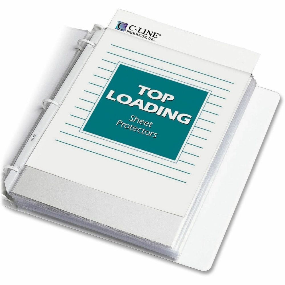 C-Line Polypropylene Top-Loading Sheet Protectors, 8 1/2in x 11in, Economy Weight, Reduced Glare, Box Of 200