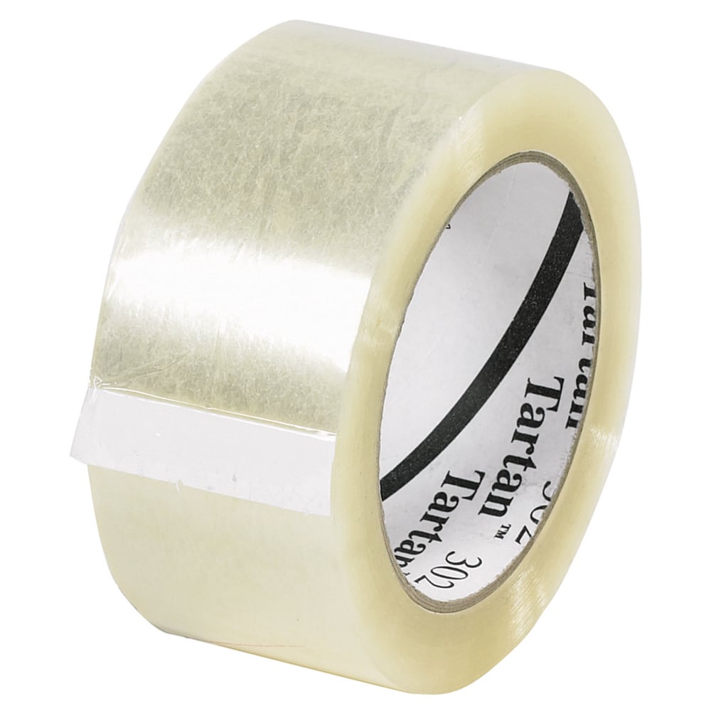 3M 302 Carton-Sealing Tape, 2in x 110 Yd., Clear, Case Of 36 Rolls