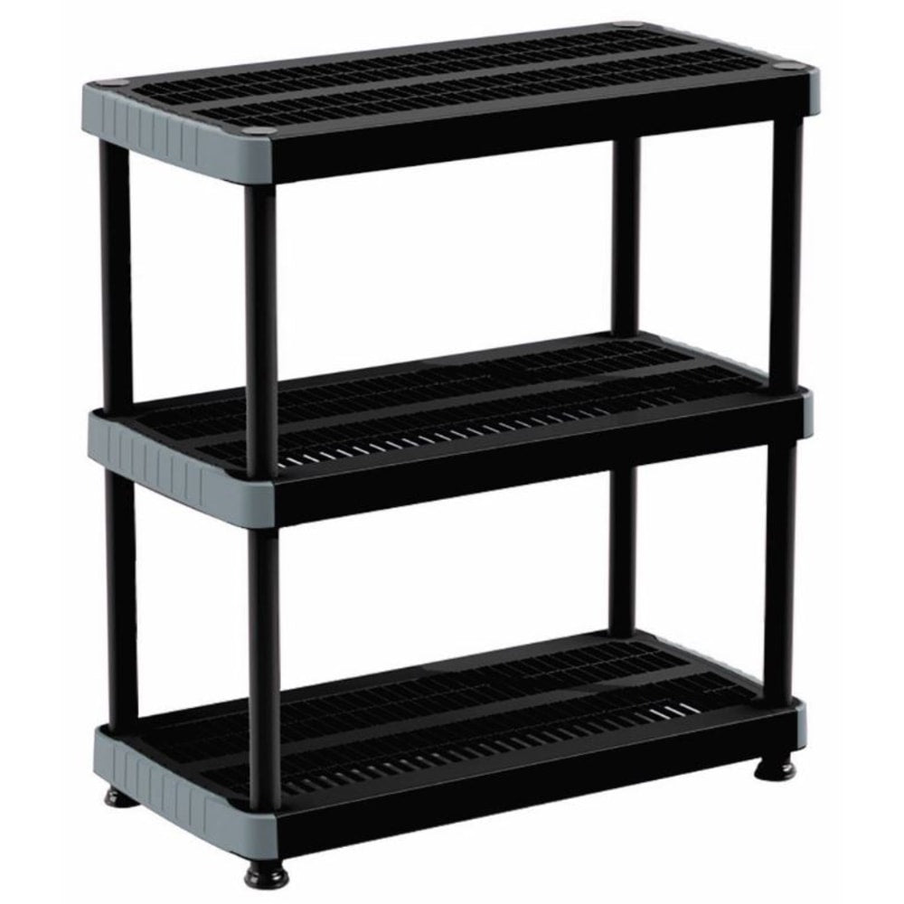 Rimax Heavy Duty Resin Shelving, 3-Tier, Black