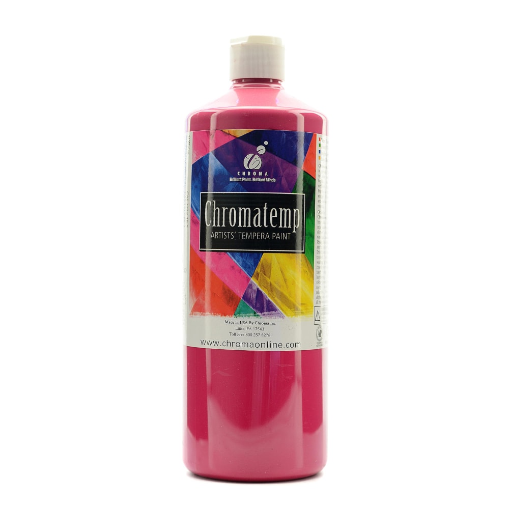 Chroma ChromaTemp Artists Tempera Paint, 32 Oz, Magenta, Pack Of 2