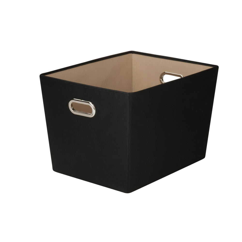 Honey-Can-Do Decorative Storage Bin With Handles, Medium Size, 12 5/8in x 14 3/8in x 18 3/4in, Black