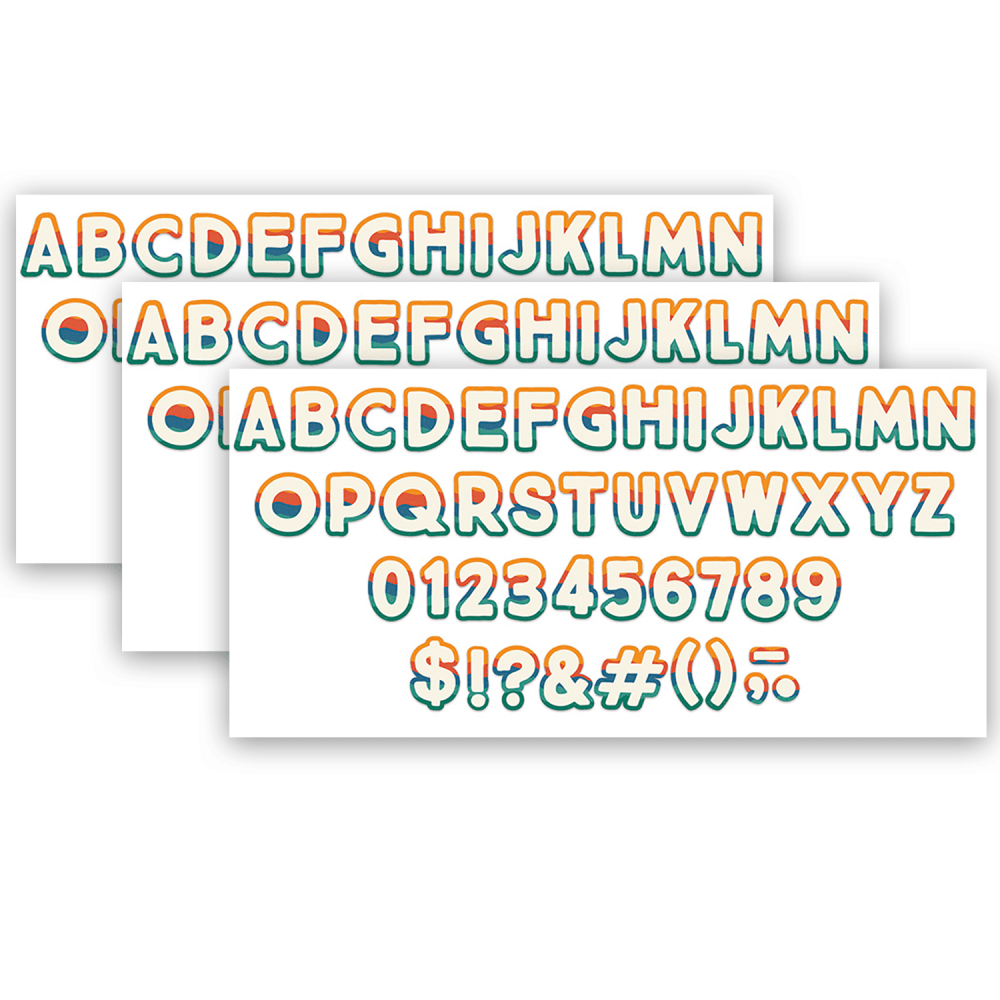 Eureka 4in Deco Letters, Adventurer, 179 Letters Per Pack, Set Of 3 Packs