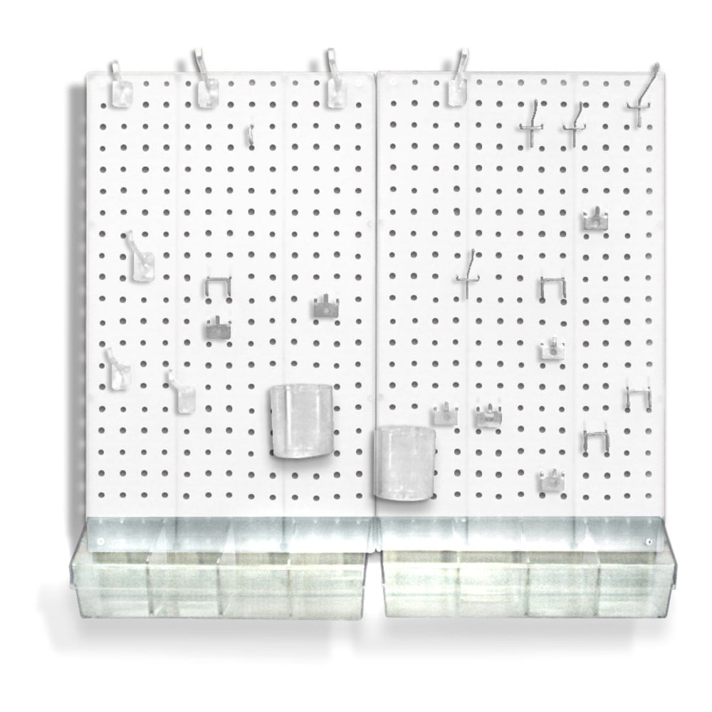 Azar Displays 70-Piece Pegboard Organizer Kits, White