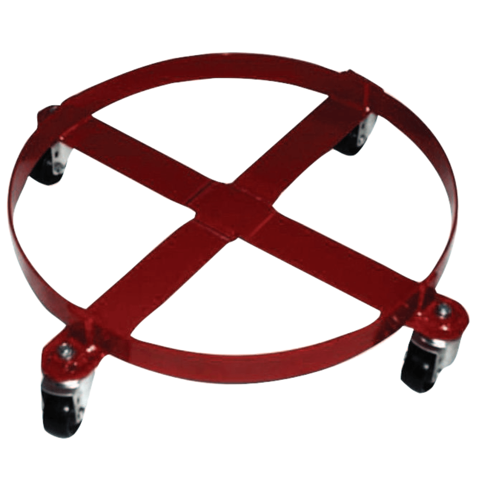 Welded Drum Dolly, 4-Wheel, 800 lb, 6-1/4 in h x 30-1/2 in w