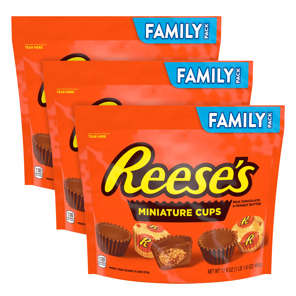 Reeses Peanut Butter Miniatures, 17.6 Oz, Case Of 3 Packs