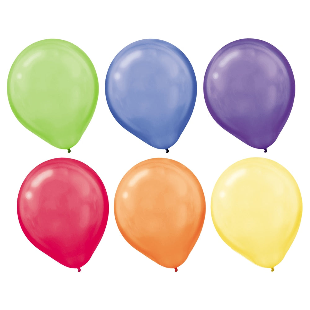 Amscan Pearlized Latex Balloons, 12in, Assorted Colors, Pack Of 72 Balloons, Set Of 2 Packs