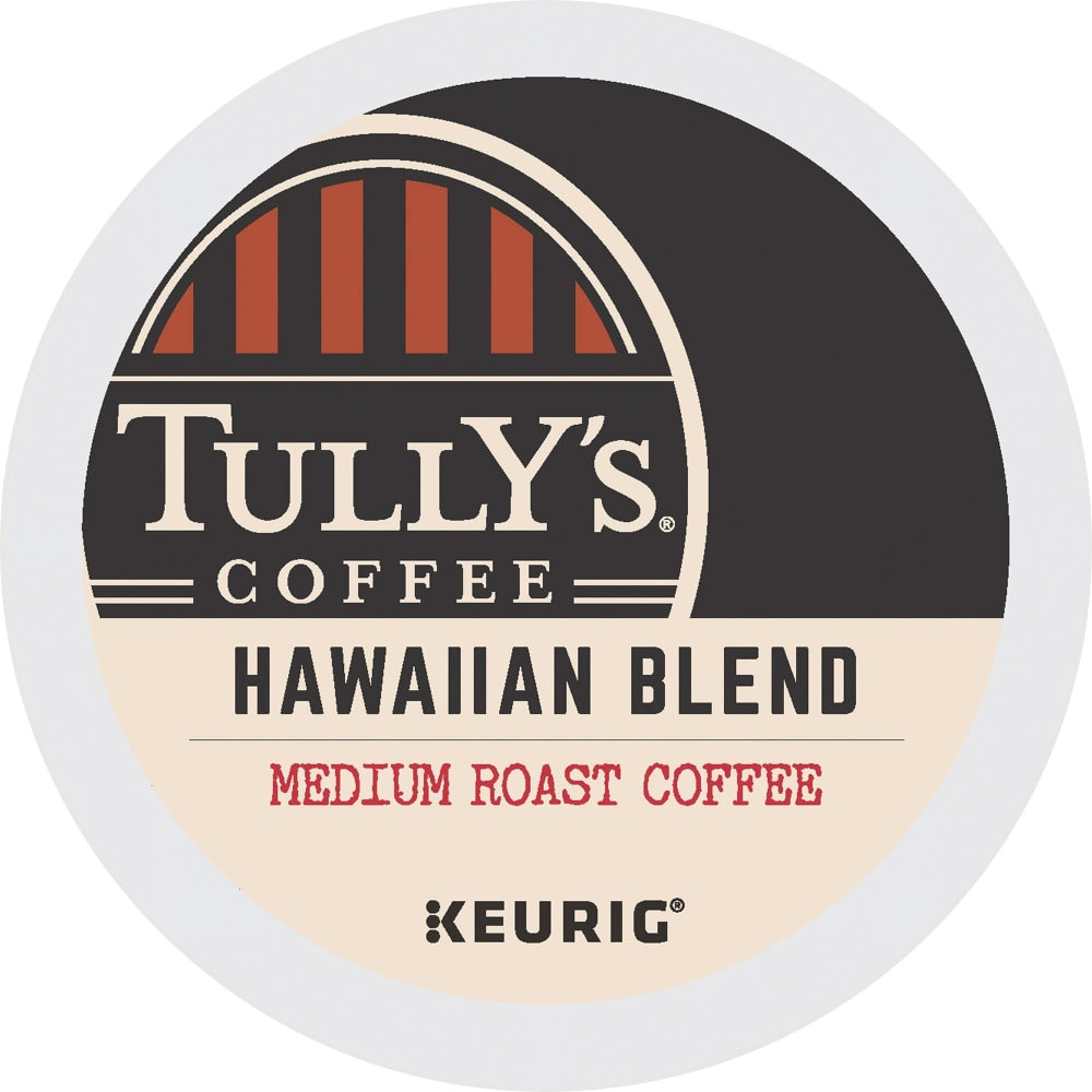 Tullys Coffee Single-Serve Coffee K-Cup Pods, Hawaiian Blend, Carton Of 24