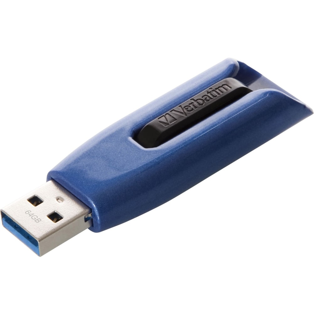 Verbatim 64GB Store "n Go V3 Max USB 3.0 Flash Drive - Blue - 64GB - Black, Blue