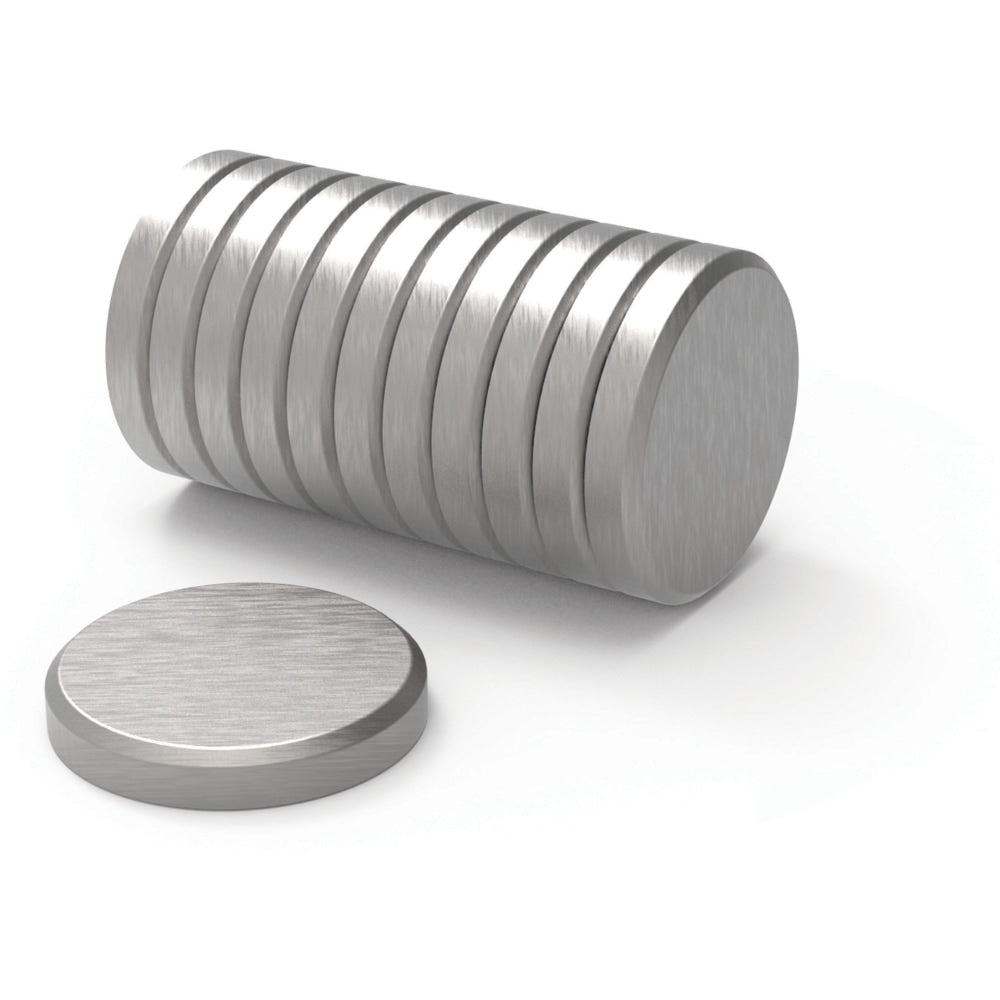 U Brands High Energy Brushed Metal Magnets - 1.3in Diameter - Round - Durable - 1 / Pack - Brushed Metal