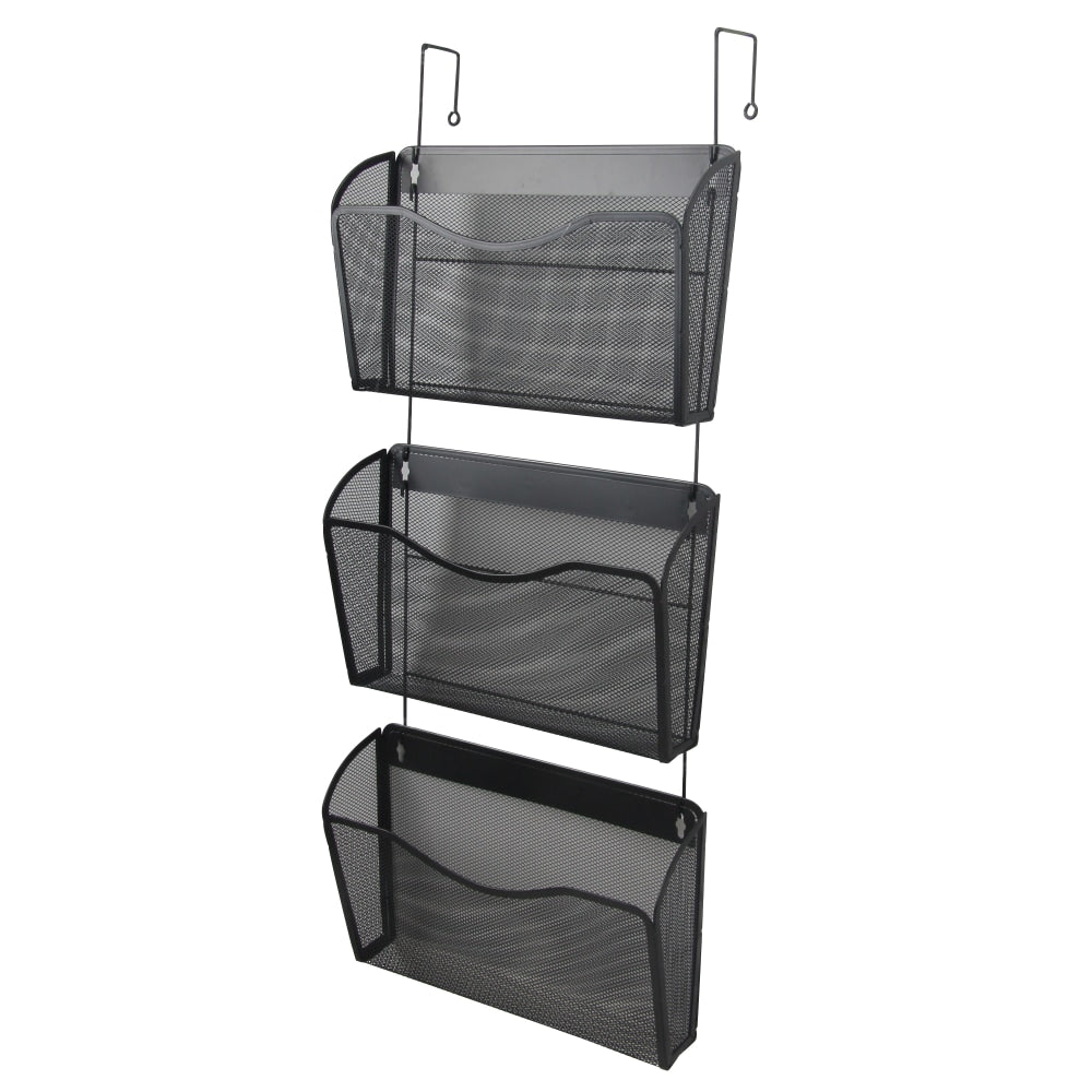 Office Depot Brand Mesh Hanging Wall Files, Black, Pack Of 3 Files