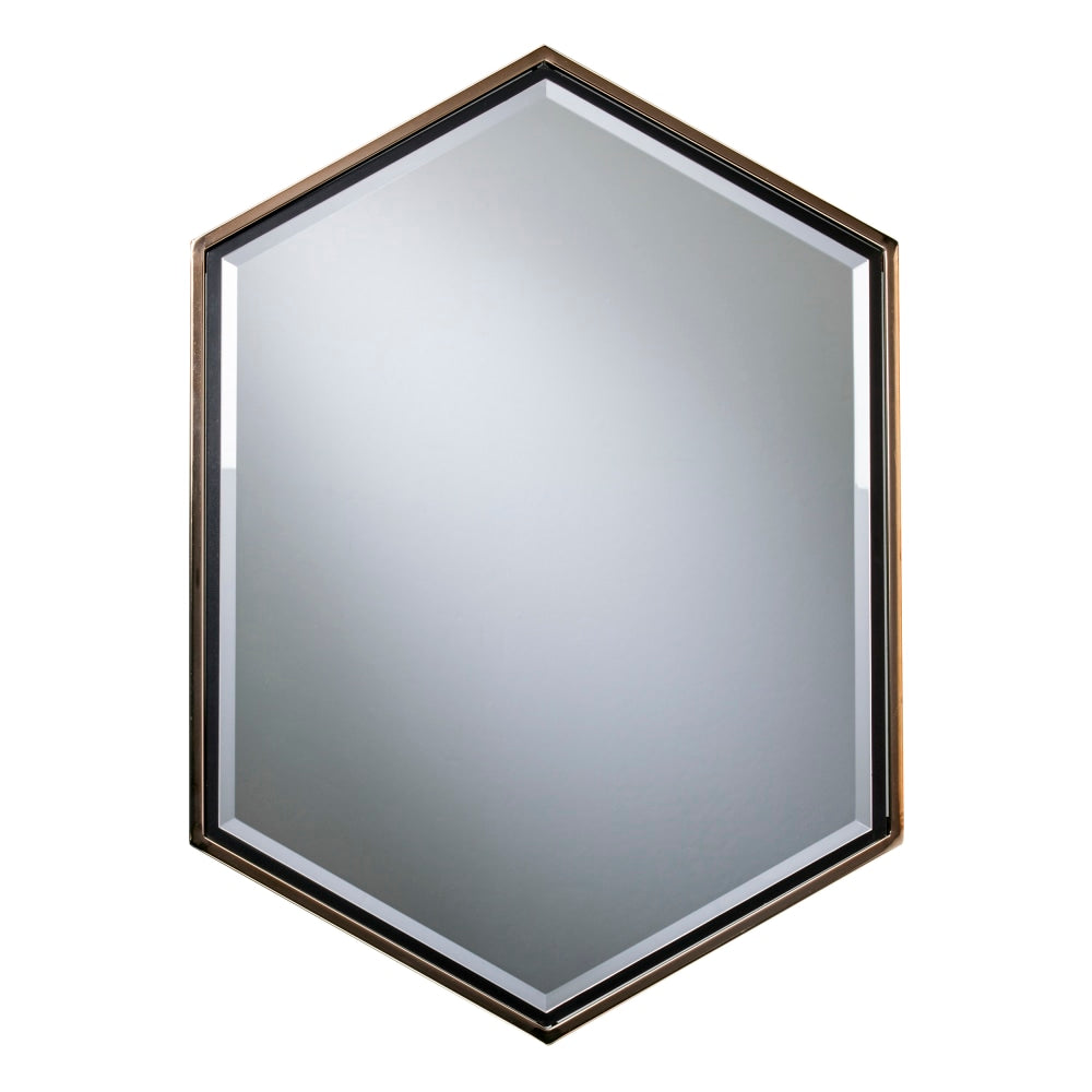 Holly & Martin Whexis Hexagon Wall Mirror, 34in x 24in, Champagne