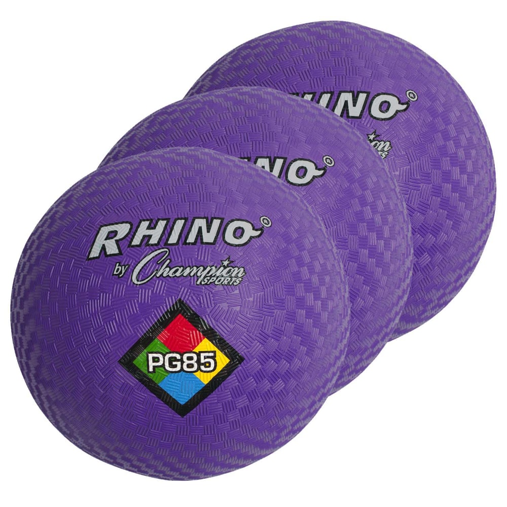 Champion Sports Playground Balls, 8-1/2in, Purple, Pack Of 3 Balls