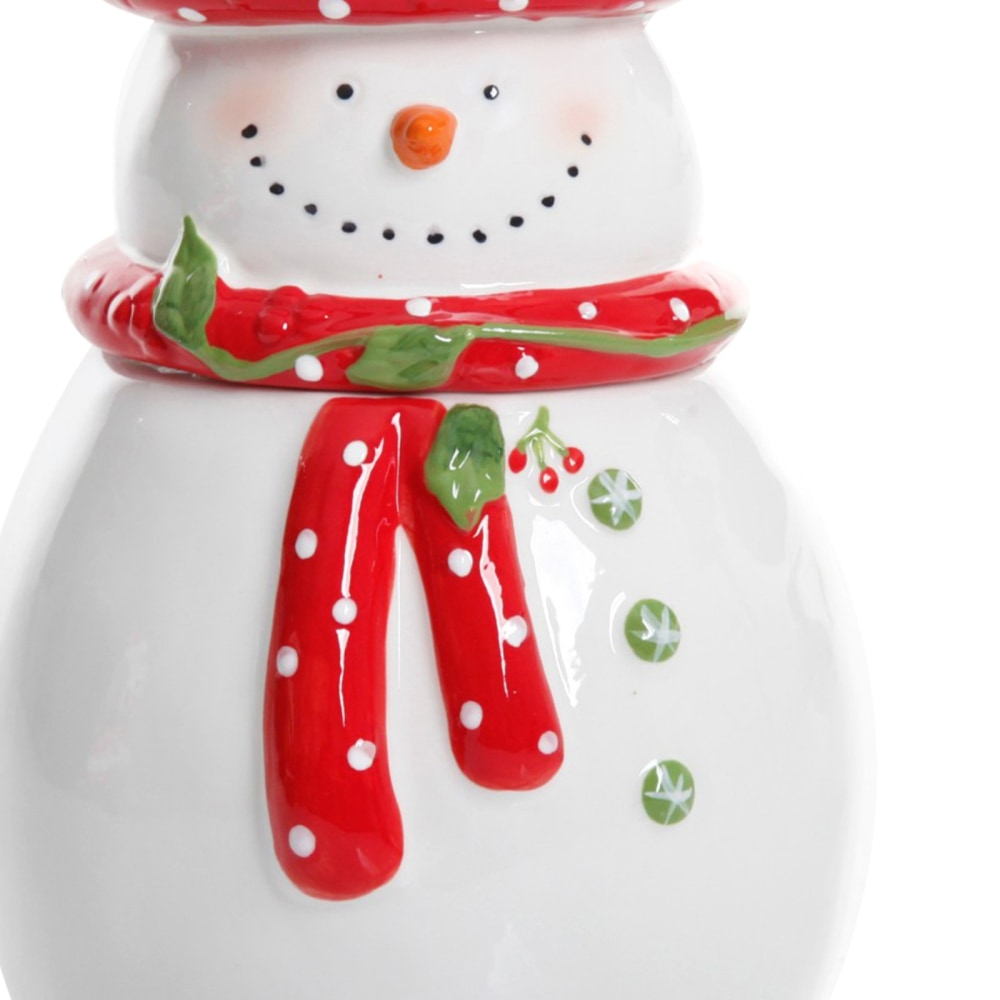 Gibson Home Jolly Plenitude Snowman Cookie Jar, 8in, White