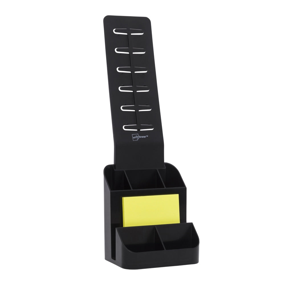 Note Tower Desktop Organizer, 15-1/2inH x 3-5/16inW x 5-1/4inD, Black